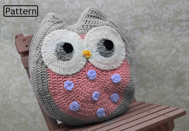 CROCHET PATTERN For Owl Cushion Kids Pillow Pattern Owl Etsy