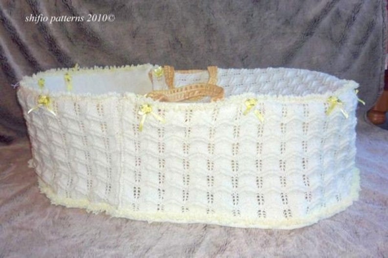 KNITTING PATTERN For Baby Moses Basket Cover Blanket Etsy