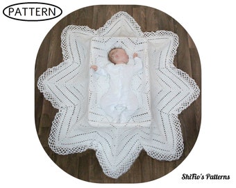 Crochet Pattern - Crochet Shawl Pattern - Baby Shawl Pattern - Christening Pattern - Crochet Christening Shawl Pattern - CP8 PDF