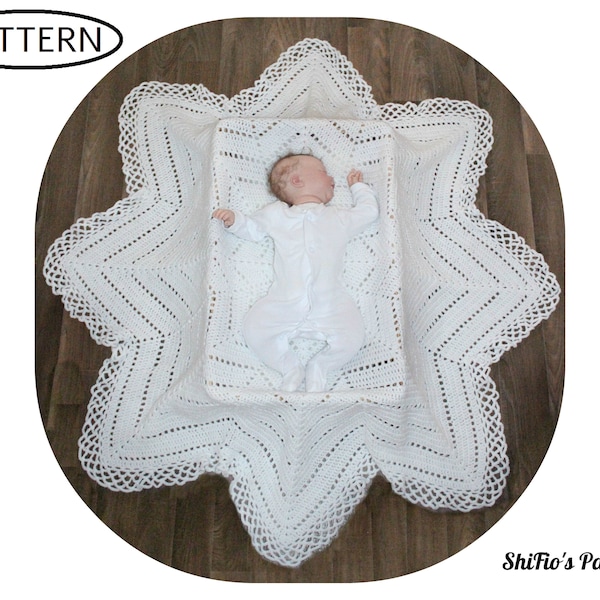 Crochet Pattern - Crochet Shawl Pattern - Baby Shawl Pattern - Christening Pattern - Crochet Christening Shawl Pattern - CP8 PDF