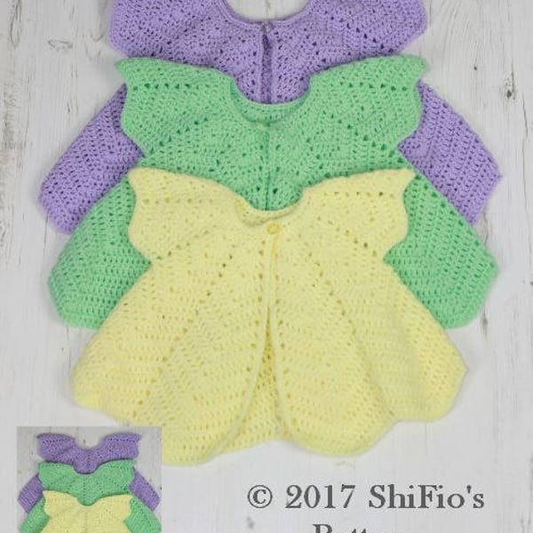 CROCHET PATTERN For Rippled Angel Top in 3 Sizes, 6 months to 4 years, Girls, Baby, Summer U.K, U.S.A  PDF 368 Digital Download