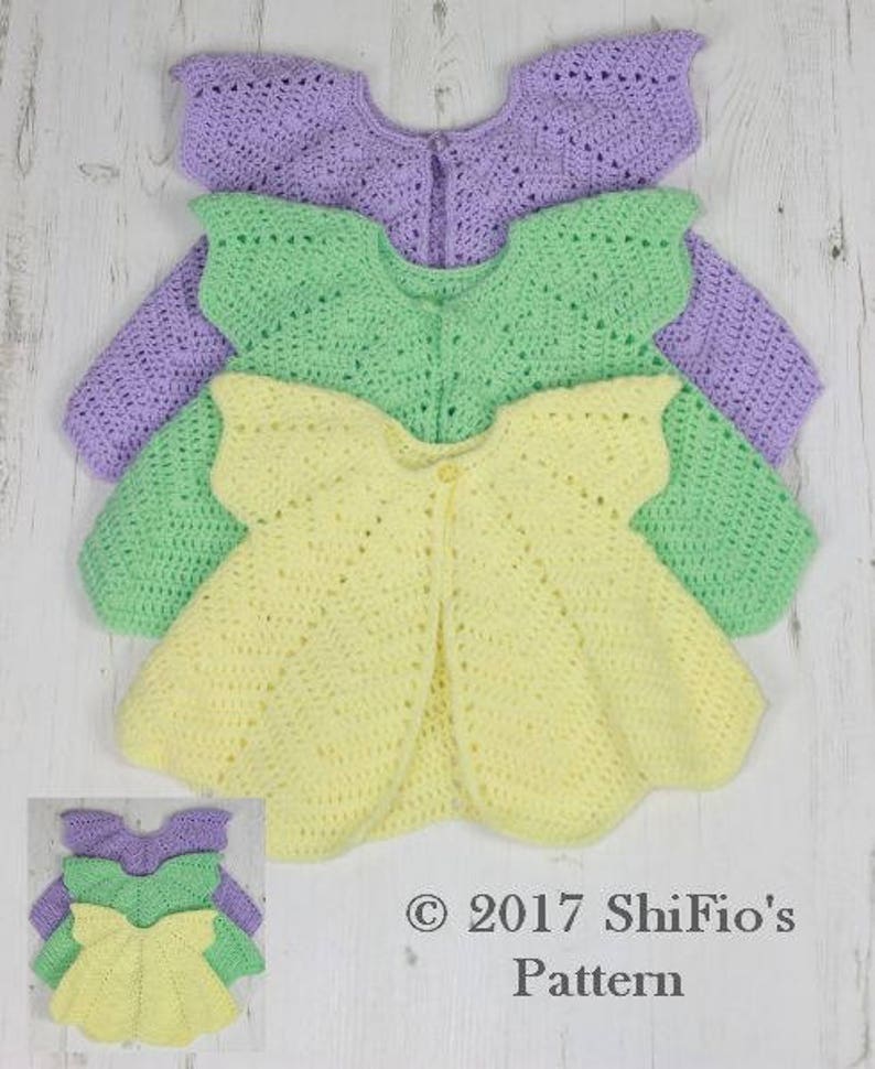 CROCHET PATTERN For Rippled Angel Top in 3 Sizes, 6 months to 4 years, Girls, Baby, Summer U.K, U.S.A PDF 368 Digital Download image 1