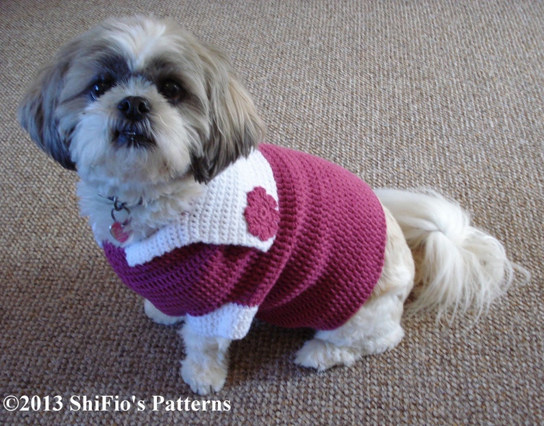 Crochet Pattern Crochet Dog Outfit Pattern Dog Pattern Dog Jumper Pattern Dog Sweater Pattern 4 Sizes CP247 image 4