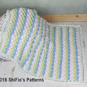 Crochet pattern Crocodile Stitch Baby Blanket Afghan Crochet Pattern Croc Stitch Baby Afghan Crochet Pattern UK & USA terms CP337 PDF image 4