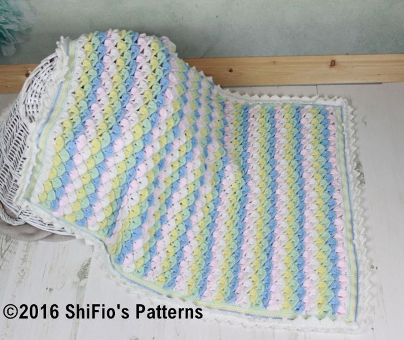 Crochet pattern Crocodile Stitch Baby Blanket Afghan Crochet Pattern Croc Stitch Baby Afghan Crochet Pattern UK & USA terms CP337 PDF image 4