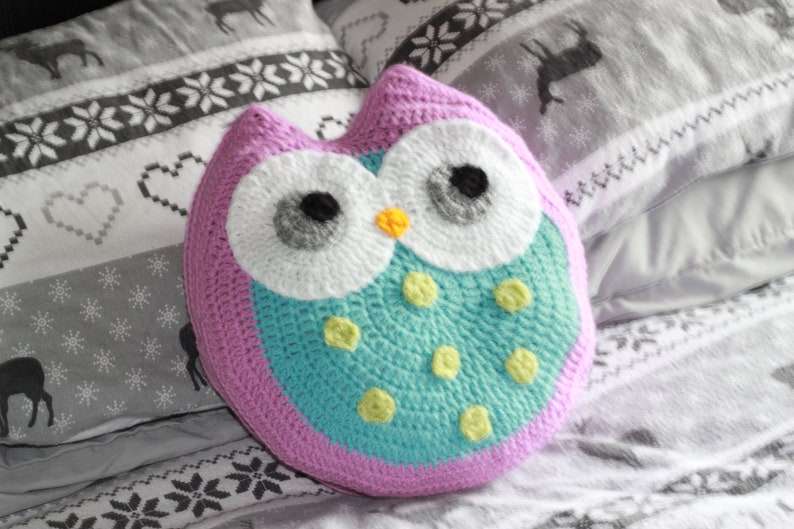 CROCHET PATTERN For Owl Cushion Kids Pillow Pattern Owl Etsy
