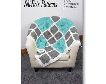 Crochet Pattern for Babies Blanket- Baby Afghan Pattern-Granny Square Blanket Crochet Pattern- Double Knitting Yarn- PDF-CP342