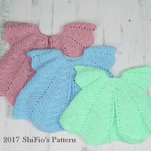CROCHET PATTERN For Rippled Angel Top in 3 Sizes, 6 months to 4 years, Girls, Baby, Summer U.K, U.S.A PDF 368 Digital Download image 2