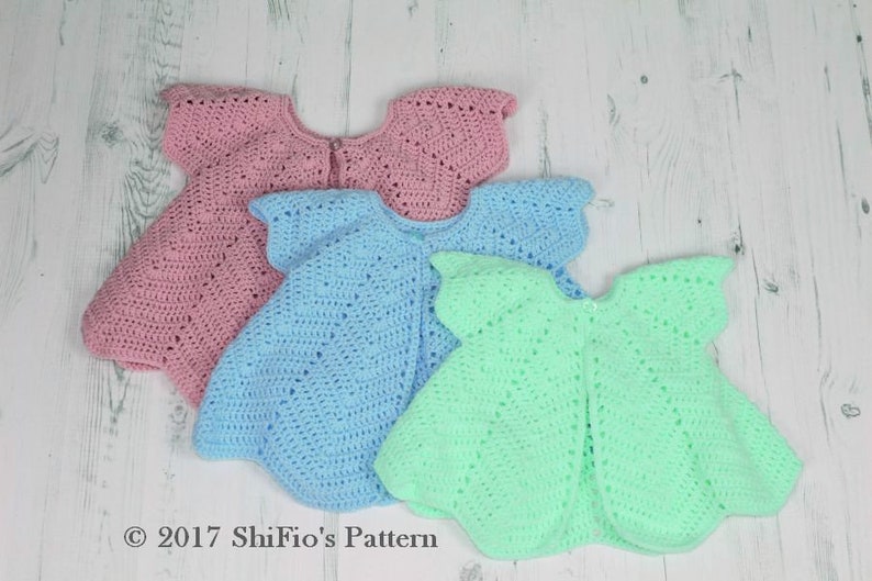 CROCHET PATTERN For Rippled Angel Top in 3 Sizes, 6 months to 4 years, Girls, Baby, Summer U.K, U.S.A PDF 368 Digital Download image 2