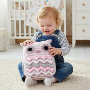 KNITTING PATTERN For Owl Cushion cover -  knitted owl pillow cover - owl pyjama case -  KP239 Digital Download