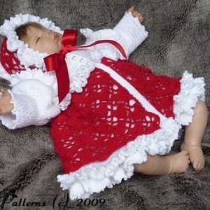 CROCHET PATTERN For Loveknot Baby Matinee Jacket & Bonnet PDF 114 Digital Download