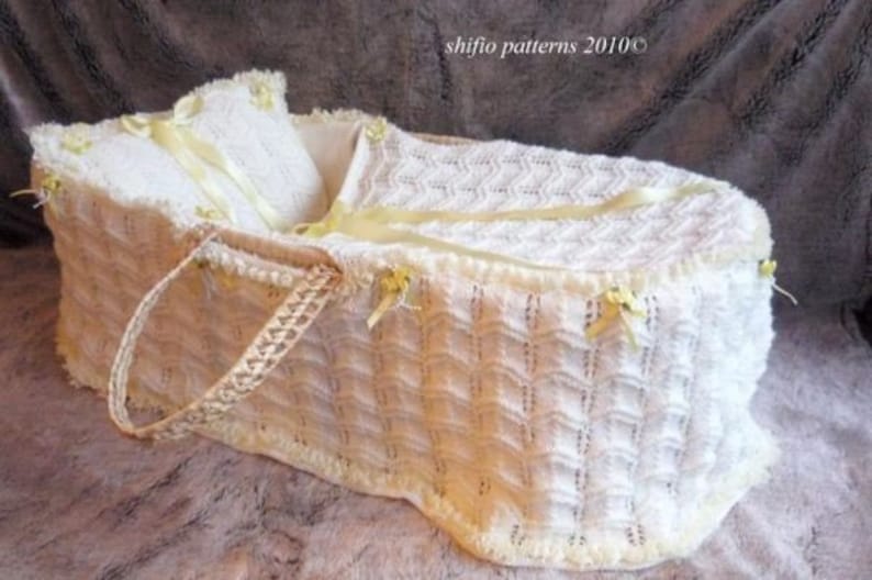 KNITTING PATTERN For Baby Moses Basket Cover Blanket Etsy