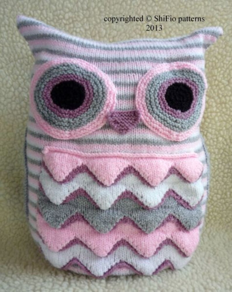 KNITTING PATTERN For Owl Cushion cover knitted owl pillow | Etsy