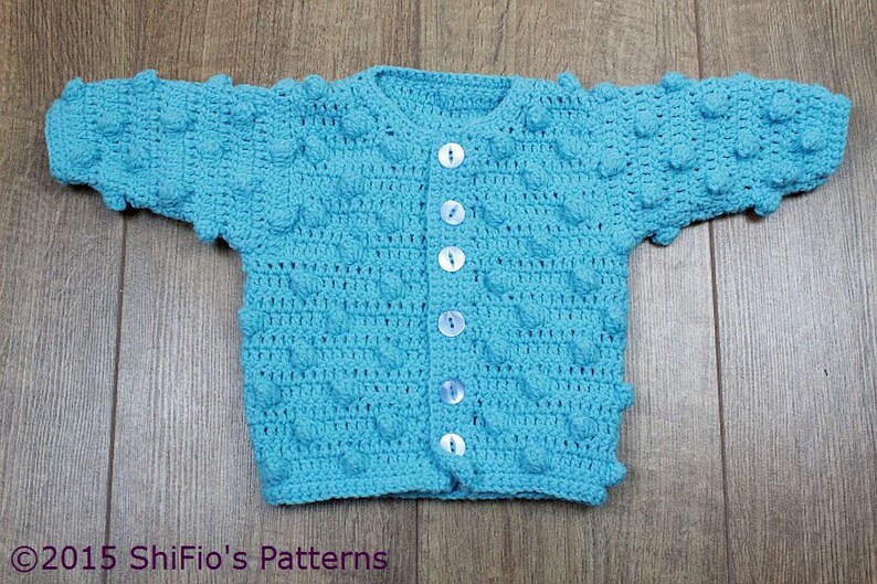 CROCHET PATTERN For Baby Bobble Cardigan in 3 Sizes PDF 309 Etsy