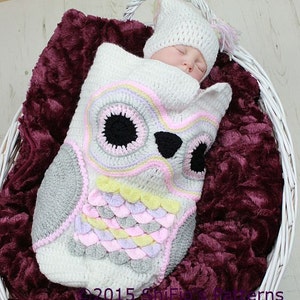 Crochet Pattern Crochet Owl Pattern Baby Owl Pattern Owl Cocoon Pattern Baby Crochet Owl Pattern 3 Sizes CP245 PDF image 5