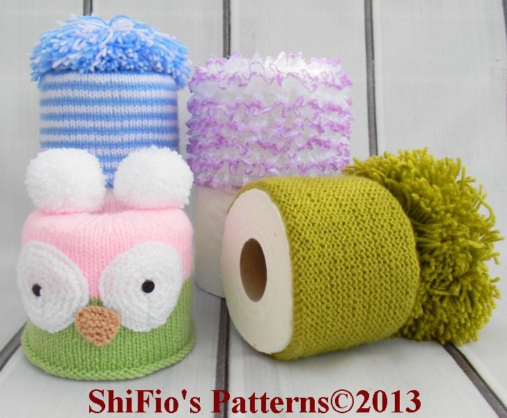 KNITTING PATTERN for 4 Toilet Roll Covers Tissue Cover Topper Etsy UK