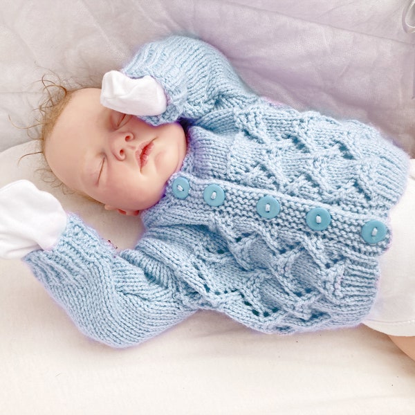 KNITTING PATTERN babies cardigan knitting pattern, 3 sizes, preemie, 0-3mths 3-6mths, kp632