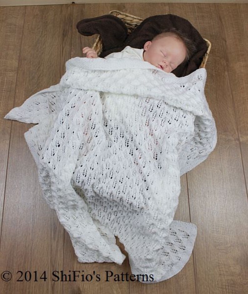 KNITTING PATTERN for Baby Shawl Blanket Pattern Christening Etsy