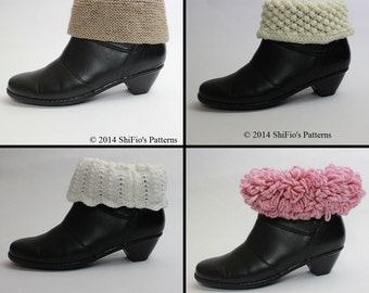 KNITTING PATTERN For Wellington Wellies Boots Topper in 2 Sizes PDF 205 Digital Download