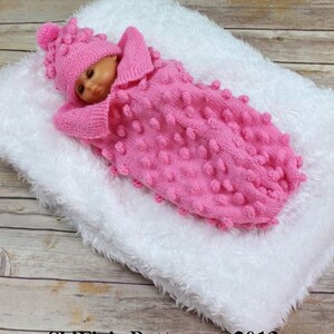 KNITTING PATTERN Preemie Bobble Cocoon Knitting Pattern in 2 Sizes PDF 258 Digital Download image 4