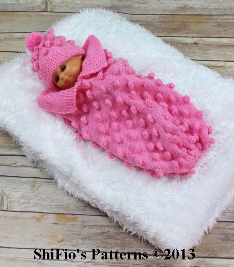 KNITTING PATTERN Preemie Bobble Cocoon Knitting Pattern in 2 Sizes PDF 258 Digital Download image 4