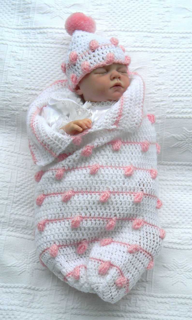 Crochet Pattern For baby Cocoon, photo prop crochet 3 Sizes baby pattern crochet USA & UK Terms CP223 PDF image 8
