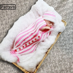 Knitting Pattern - Baby Bunting Pattern - Cocoon Pattern - Pleated Cocoon Pattern - Baby Papoose Pattern- Hat Knitting - 3 Sizes - KP221