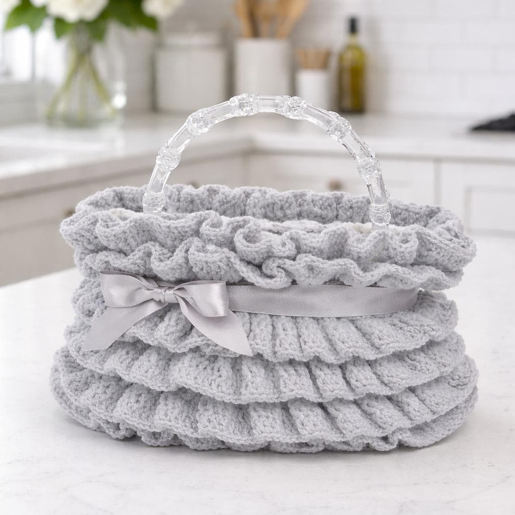 Crochet Ruffle Handbag Pattern, Vintage Style Purse, Frilly Bag ...
