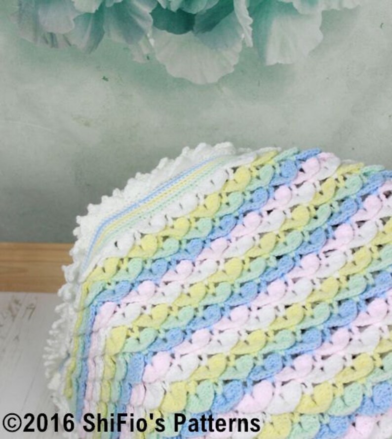 Crochet pattern Crocodile Stitch Baby Blanket Afghan Crochet Pattern Croc Stitch Baby Afghan Crochet Pattern UK & USA terms CP337 PDF image 3