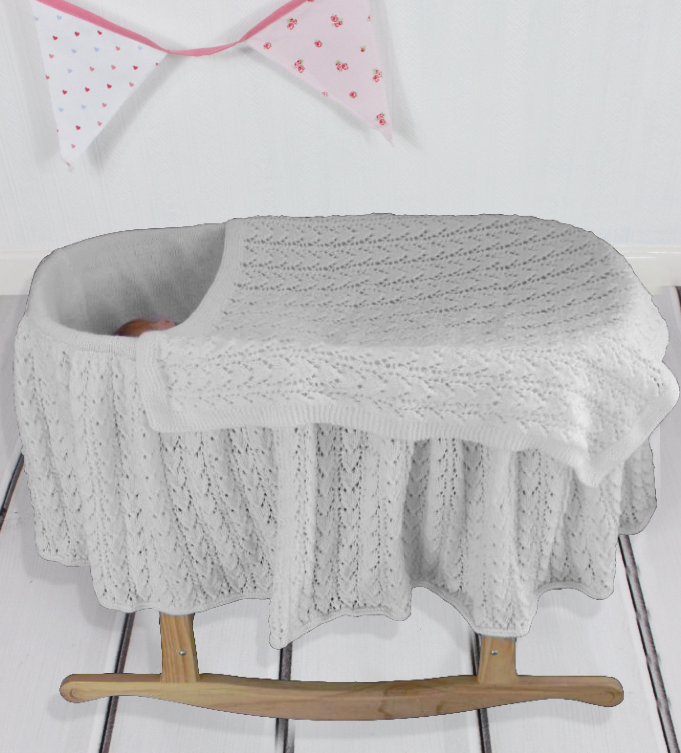 Knitting Pattern Moses Basket Cover Pattern Blanket Etsy