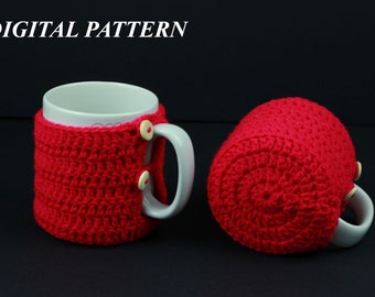 CROCHET PATTERN for cup cosy, cup cosie, mug cosy, mug cosie digital download