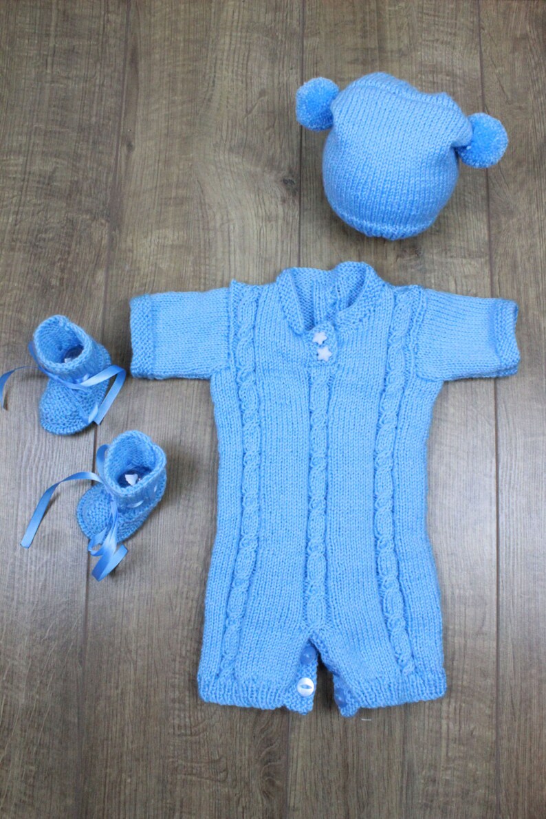 Knitting pattern for boys romper suit onesie 03mths baby Etsy