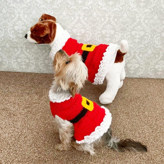 dog christmas dress pattern Crochet - Crochet Pattern - Crochet Pattern - Mrs Claus Dog Dress Pattern - Dog Dress Pattern - 5 Sizes - CP513 Crochet dog sweater pattern
