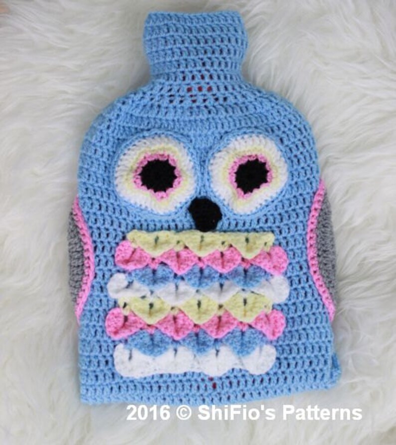 CROCHET PATTERN For Owl Hot Water Bottle Cover Owl Crochet Etsy