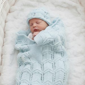 KNITTING PATTERN For Baby Cocoon - Cocoon Knitting Pattern - Baby Hat Knitting Pattern - Baby Knitting Pattern - 3 sizes - KP133