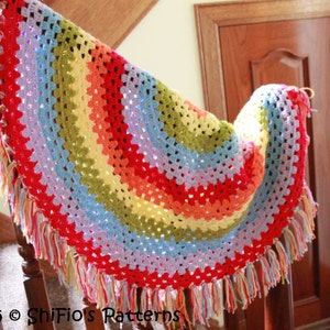 CROCHET PATTERN For Granny Stitch Shawl, Afghan PDF 330 Digital Download