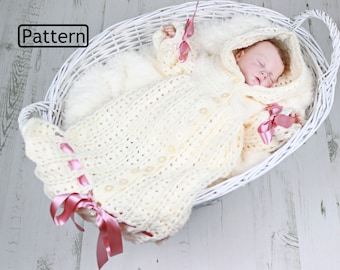 Crochet Pattern - Baby - Sleeping Bag - Baby Shower - 0 to 3 months - UK - USA - Instant Download - CP41