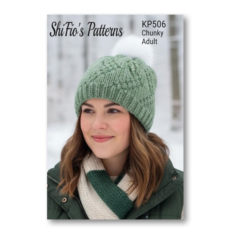 Chunky Knit Hat Pattern PDF | Easy Adult Beanie Pattern | Bulky Yarn ...