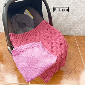 Knitting Pattern - Knitted Babies Car Seat Blanket Pattern - 2 Designs Included - Moses Basket Blanket Pattern - KP668