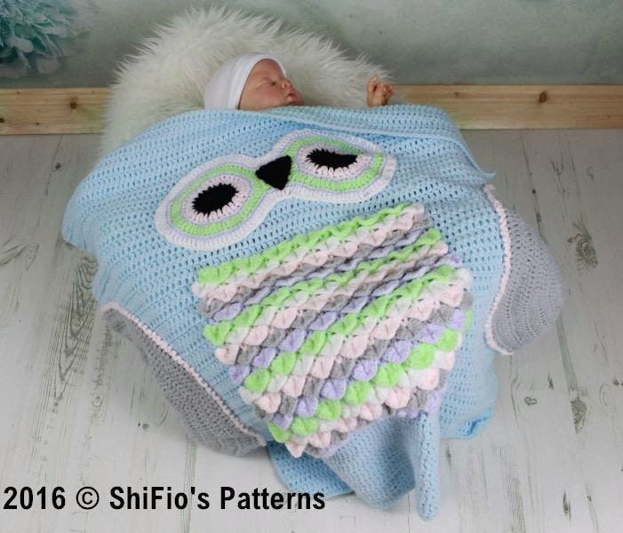 CROCHET PATTERN for Owl Baby Blanket U.K U.S.A PDF 348 Etsy