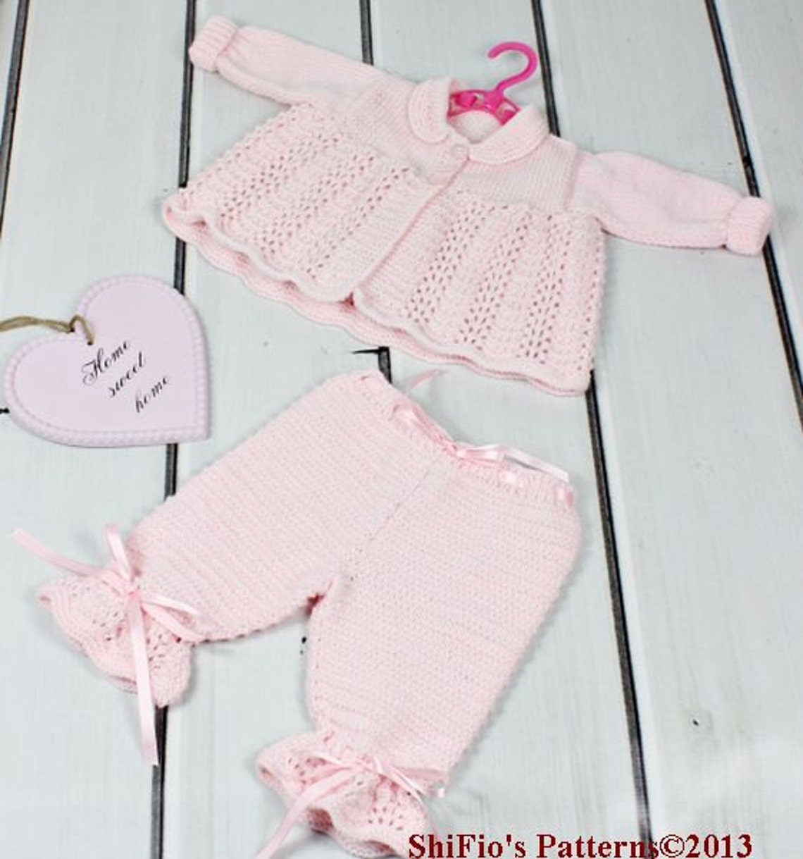 KNITTING PATTERN For Ribbon and Roses Trousers/Pants Jacket & Etsy