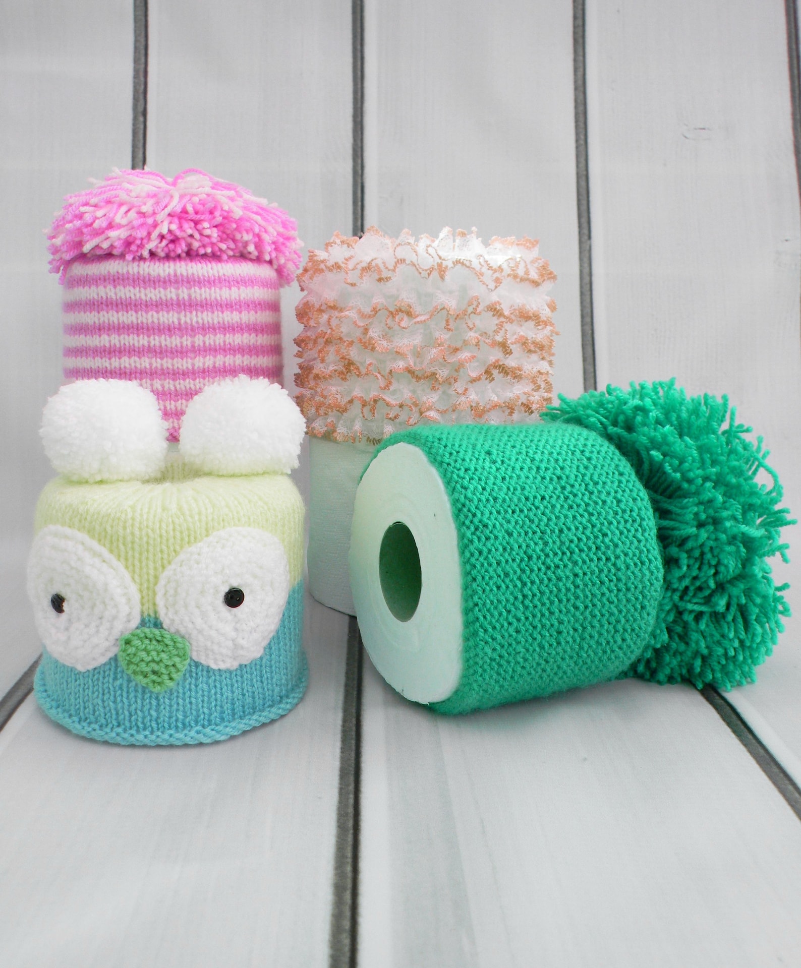 KNITTING PATTERN for 4 Toilet Roll Covers Tissue Cover Topper Etsy UK