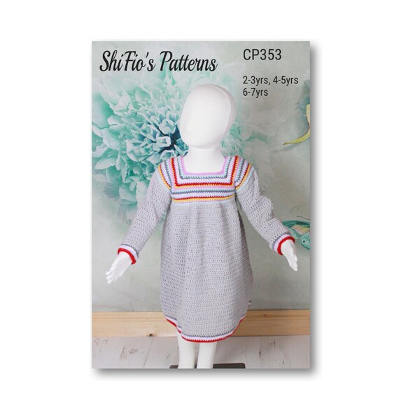 CROCHET PATTERN for Girls Dress in 3 Sizes, Toddler/child, 2-7 Years, U.K,  U.S.A PDF 353 Digital Download - Etsy