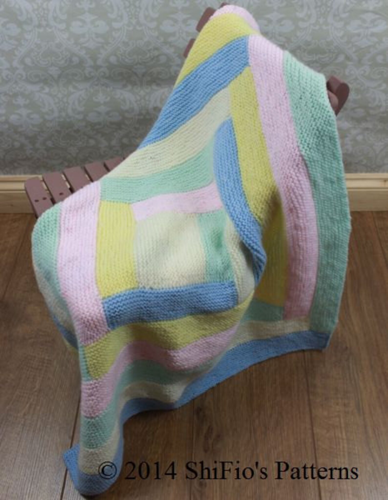 KNITTING PATTERN for Baby Log Cabin Blanket Pattern Blanket Etsy