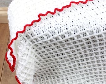 CROCHET PATTERN For Waffle Stitch Baby Afghan Blanket PDF 326 Digital Download