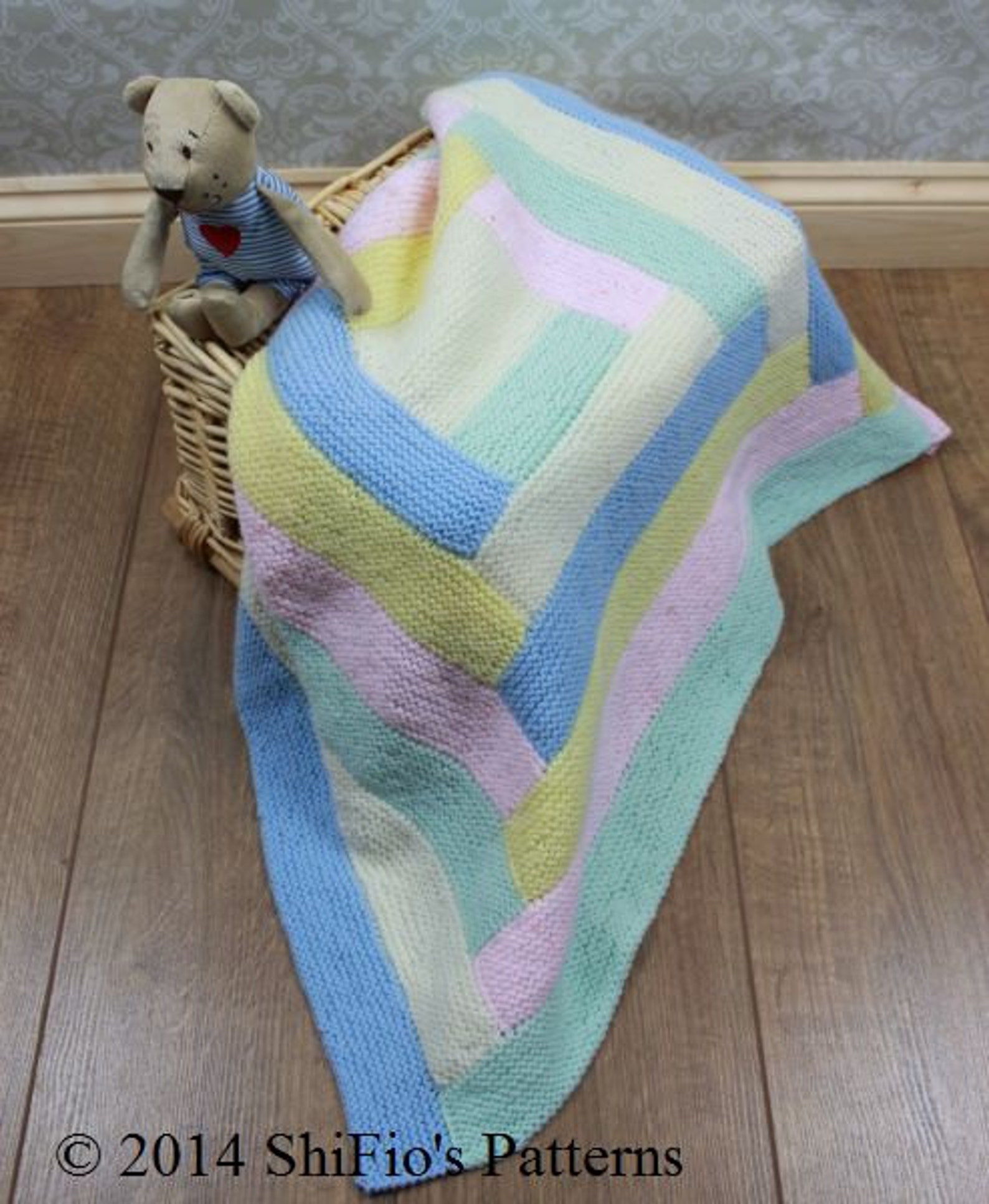 KNITTING PATTERN for Baby Log Cabin Blanket Pattern Blanket Etsy