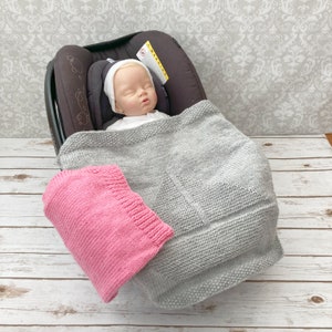 Knitting Pattern - Knitted Babies Car Seat Blanket Pattern - 2 Designs Included - Boat Moses Basket Blanket Pattern - KP680