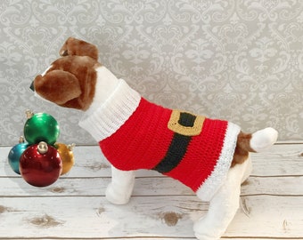 Crochet Pattern - Crochet Dog Sweater Pattern - Christmas Crochet Pattern - Santa Dog Jumper Pattern - Dog Coat Pattern - 4 Sizes - CP483