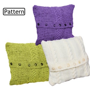Knitting Pattern - Cushion Cover Knitting Pattern - Chunky Pattern - Aran Pattern -Cable Cushion Pattern - 2 Sizes -2 covers - KP268