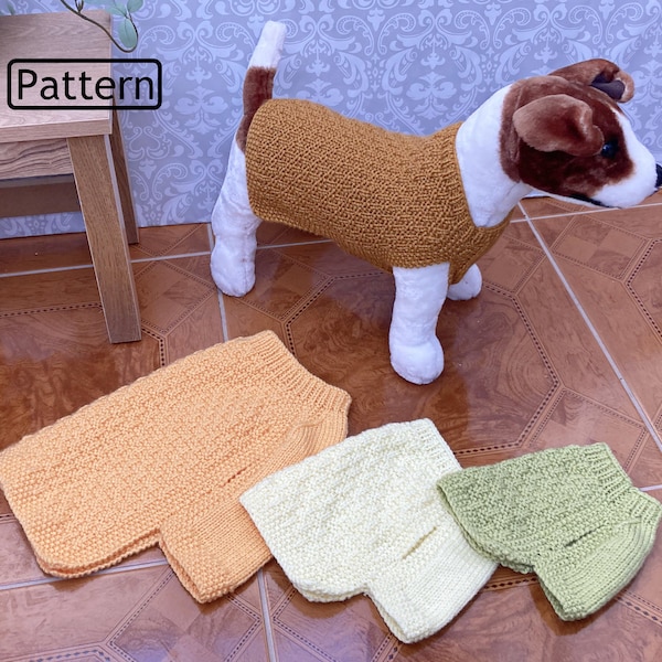 Knitting Pattern - Knitting Dog Outfit Pattern - Dog Pattern - Dog Jumper Pattern - Dog Sweater Pattern - 4 Sizes - KP656